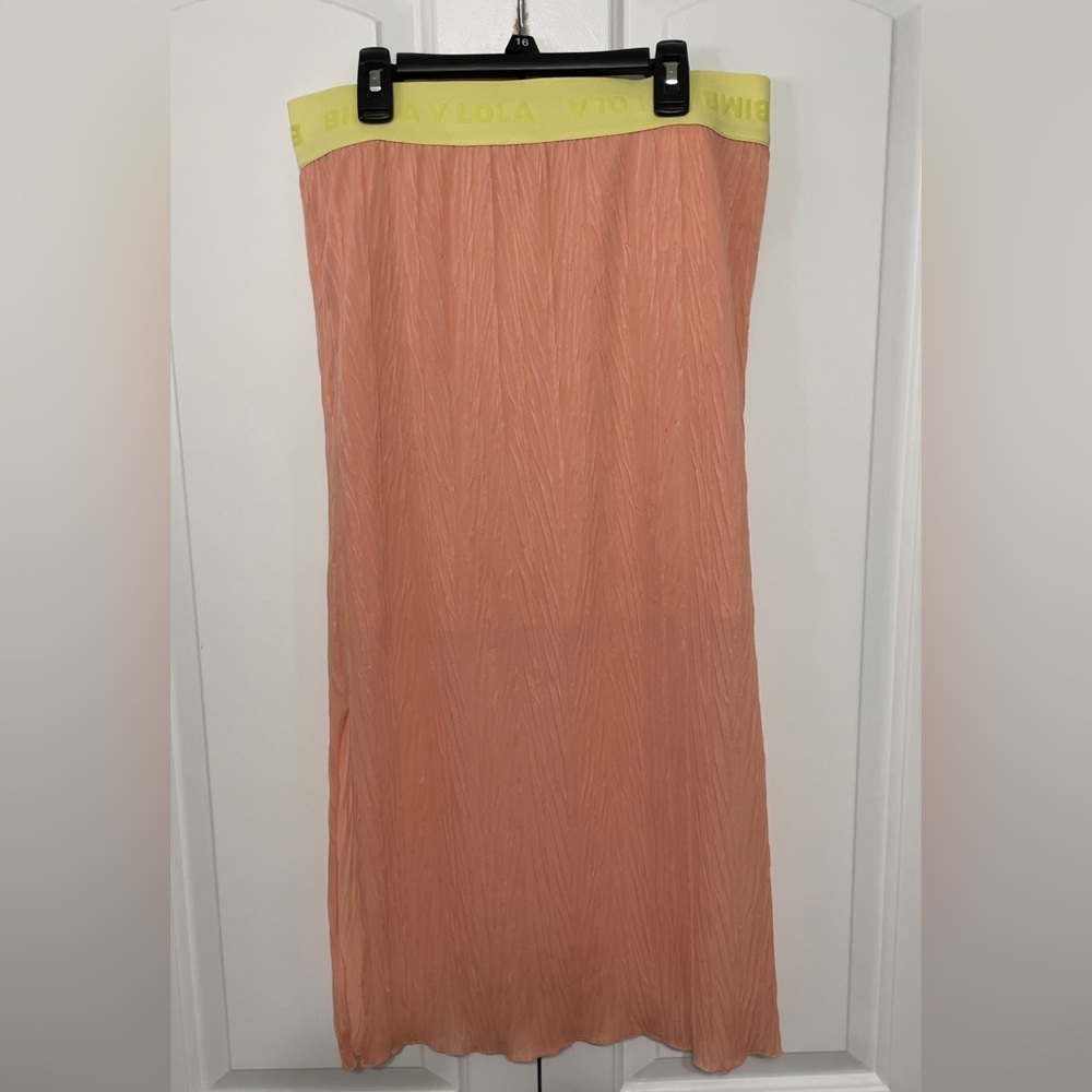 BIMBA & LOLA Midi Skirt Size M Excellent Condition colors Light Yellow/ Orange